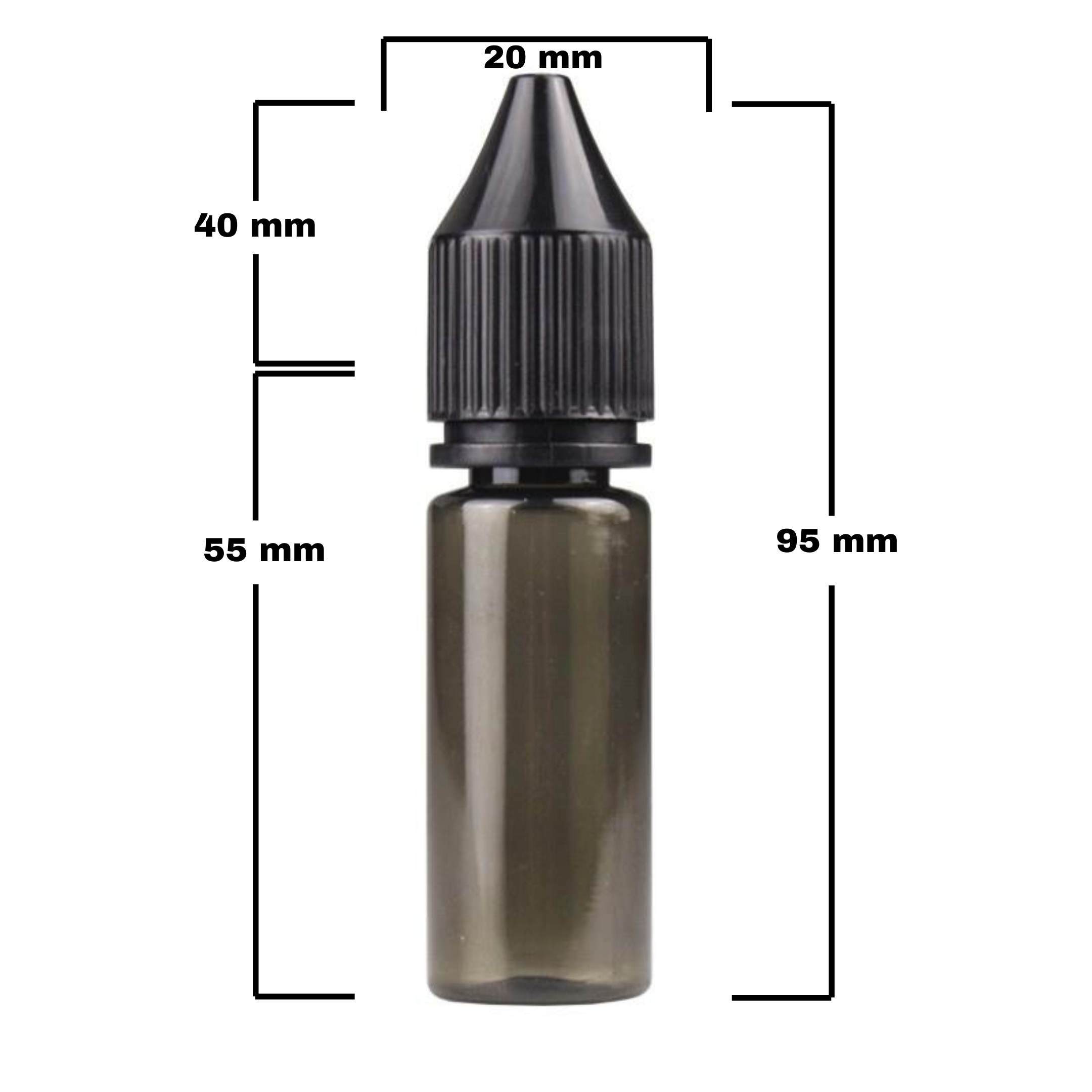 Chubby Gorilla PET Bottle Black Transparent 95mm x 20mm