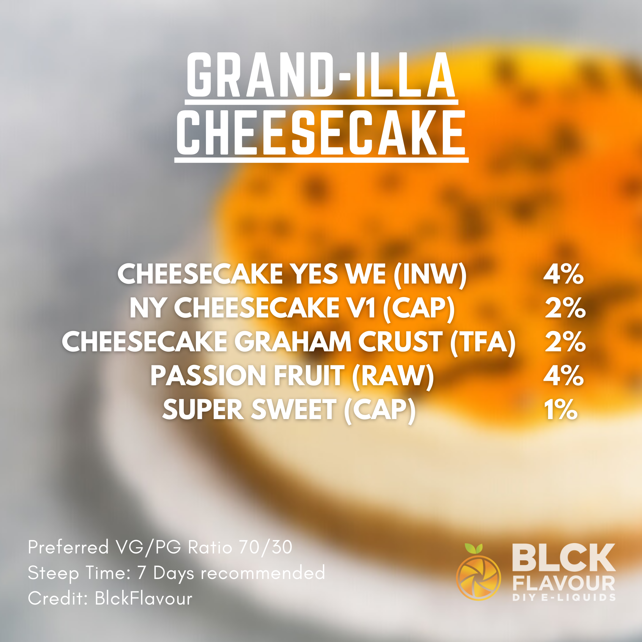 Grand-illa Cheesecake Recipe Card Recipe Bundle - BLCK