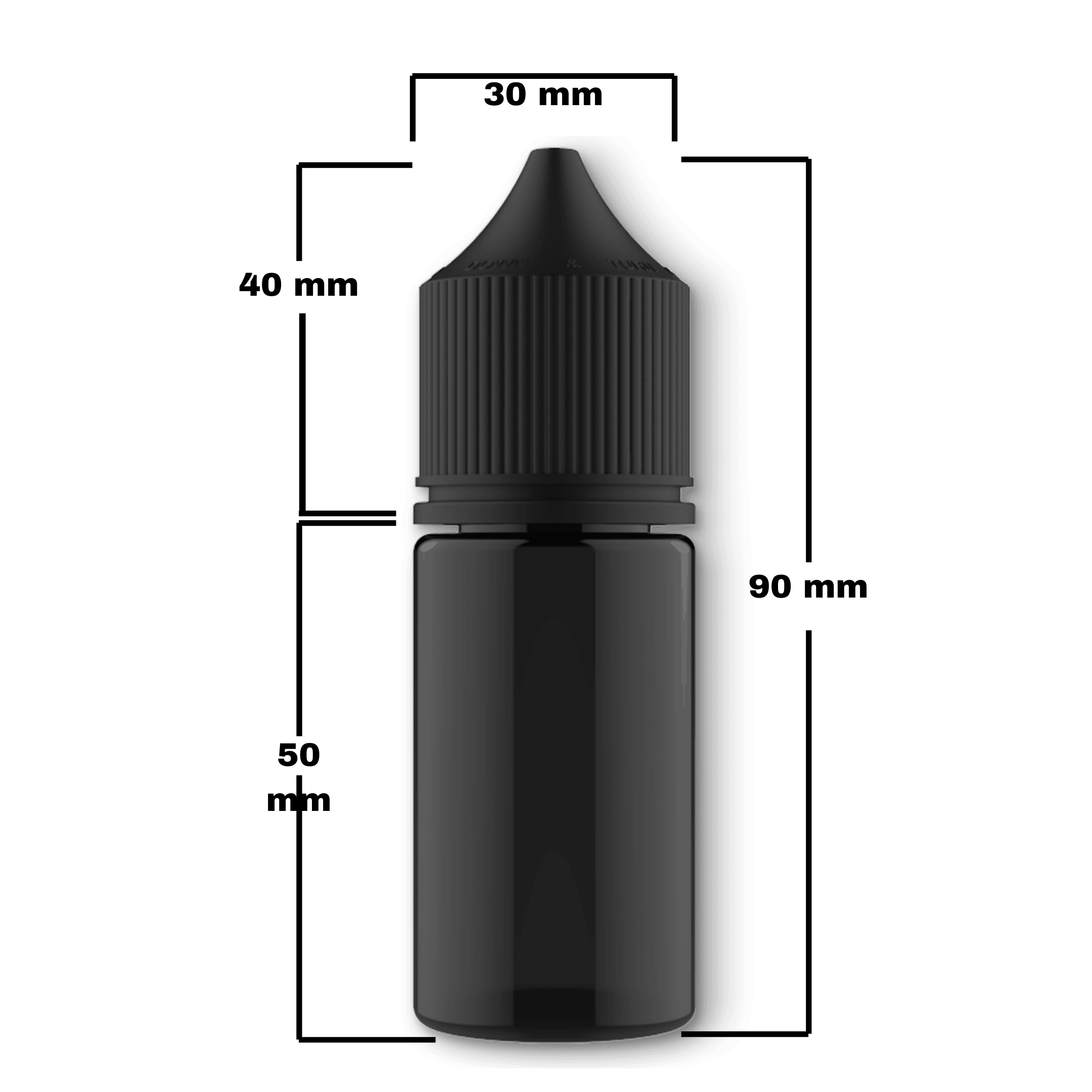 Chubby Gorilla PET Bottle Black Transparent 90mm x 30mm