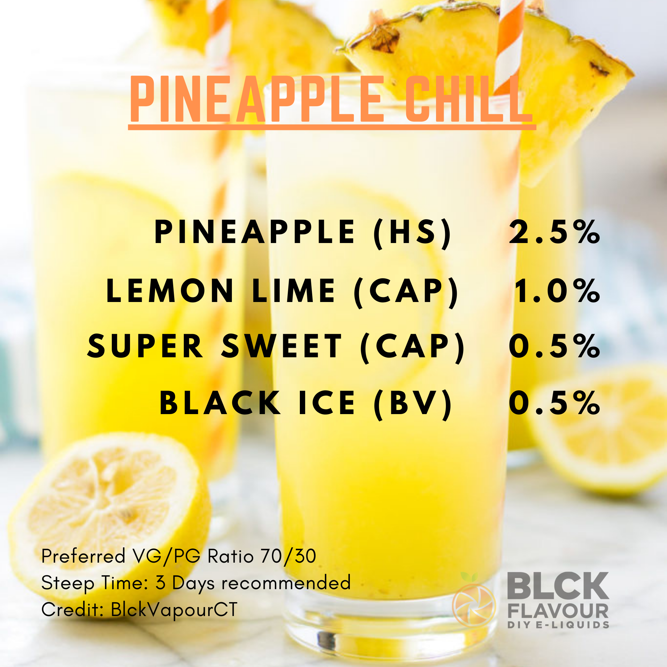 Pineapple Chill Recipe Card Recipe Bundle - BLCK