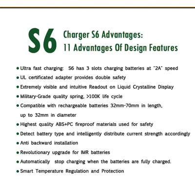 GOLISI S6 Smart Charger - Advantanges