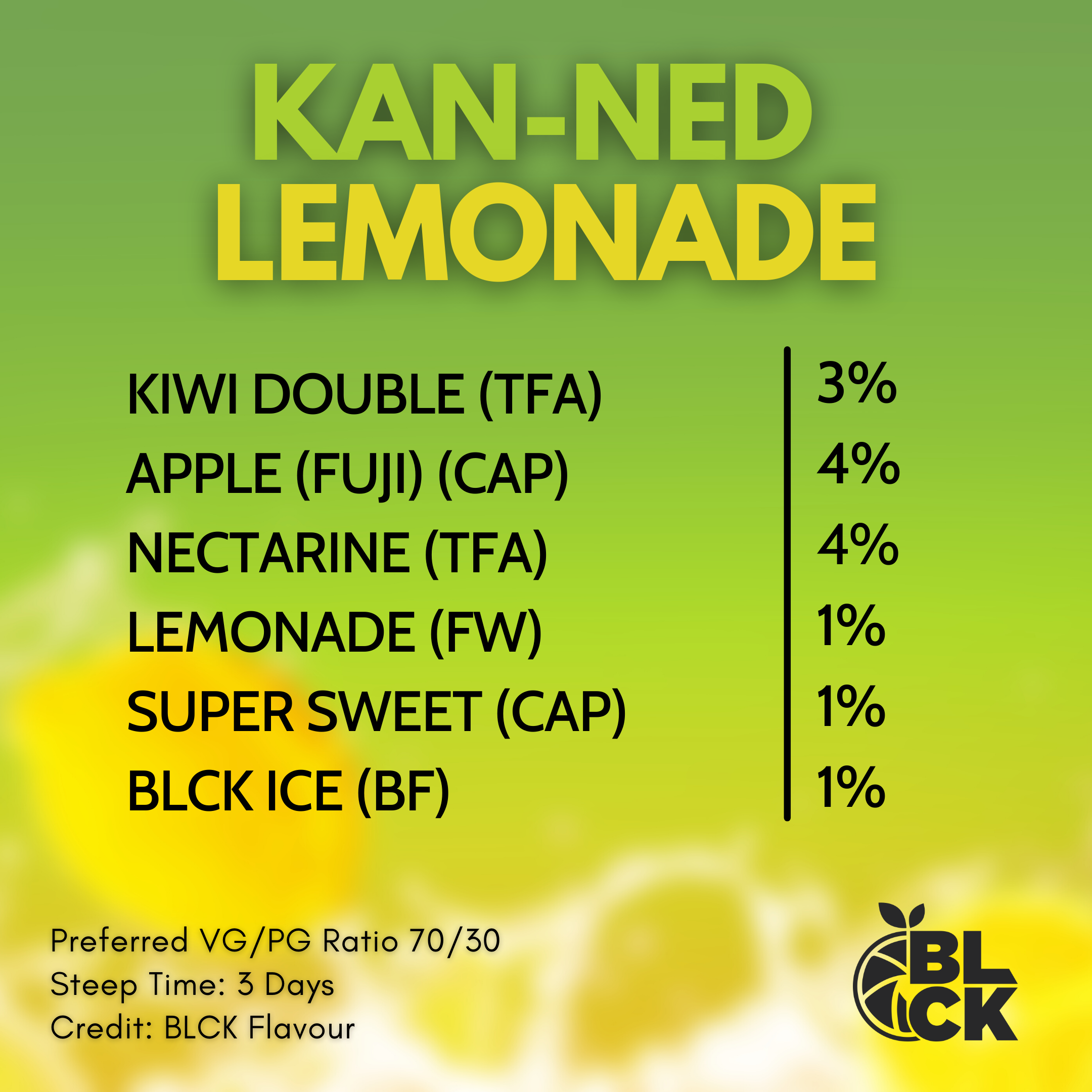 Kan-ned Lemonade Recipe Card Recipe Bundle - BLCK