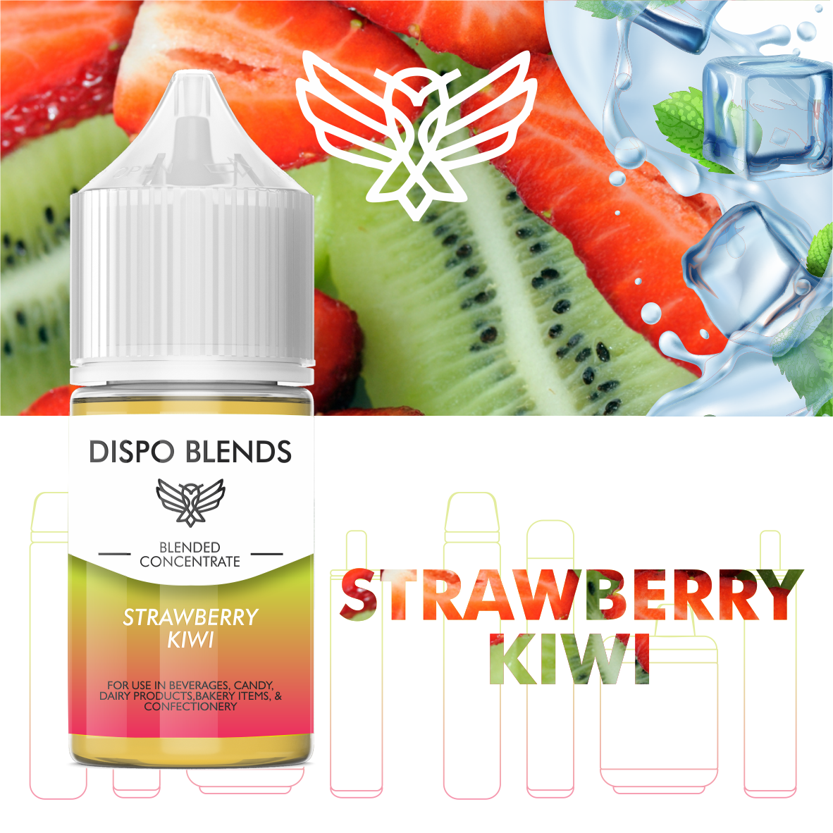 DispoBlends Blended Concentrate - Strawberry Kiwi (30ml)