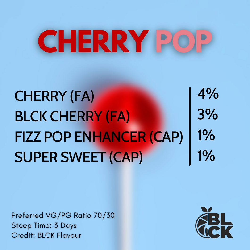 RB Cherry Pop Recipe Card
