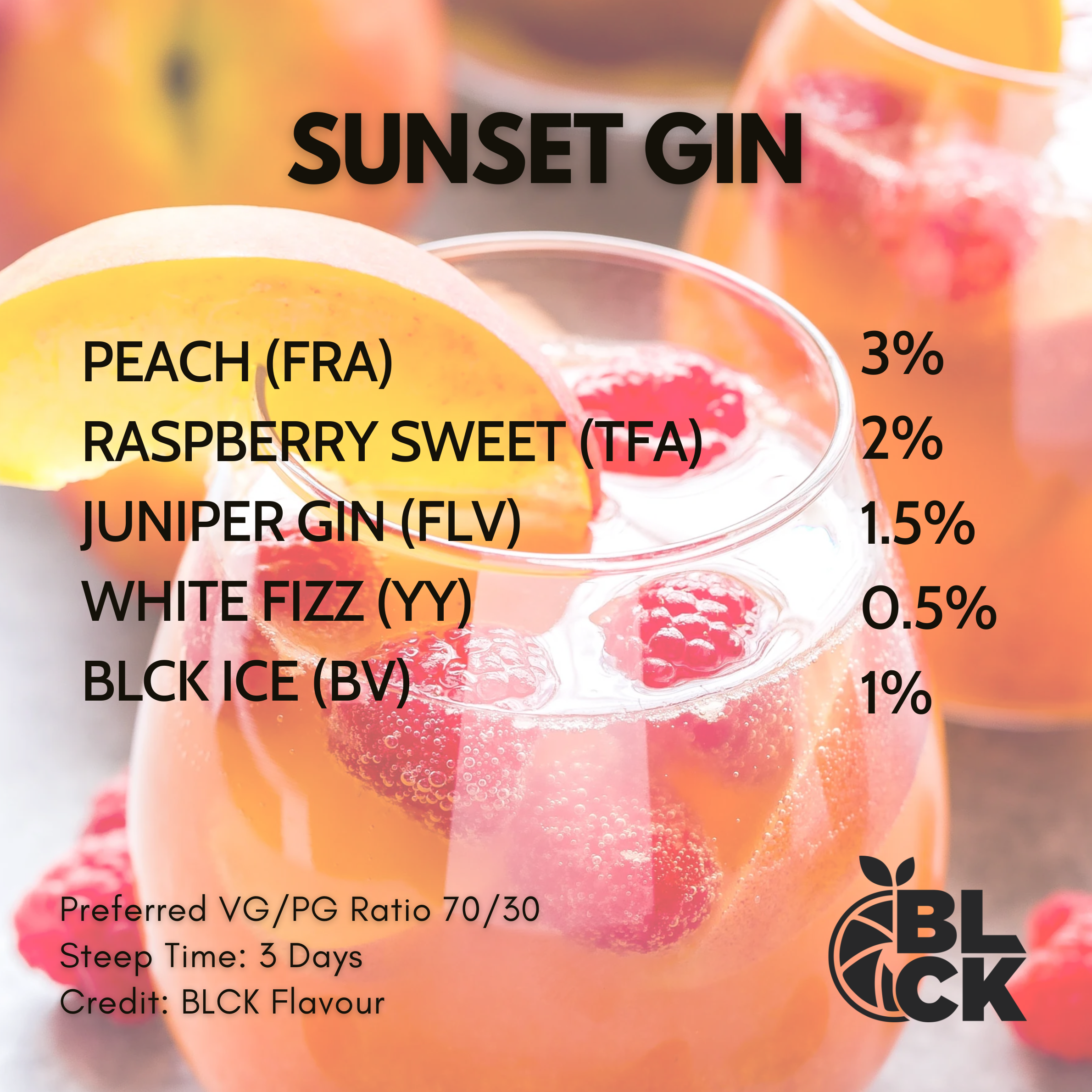 RB Sunset Gin Recipe Card
