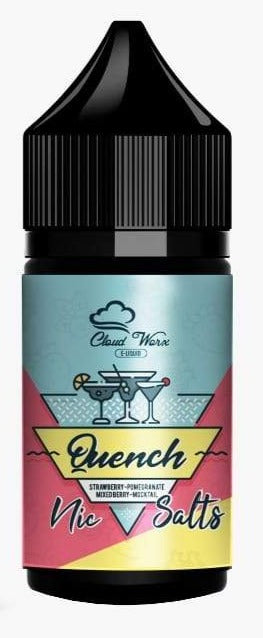 Cloud Worx Salt Nic E Liquid Quench BLCK Flavour