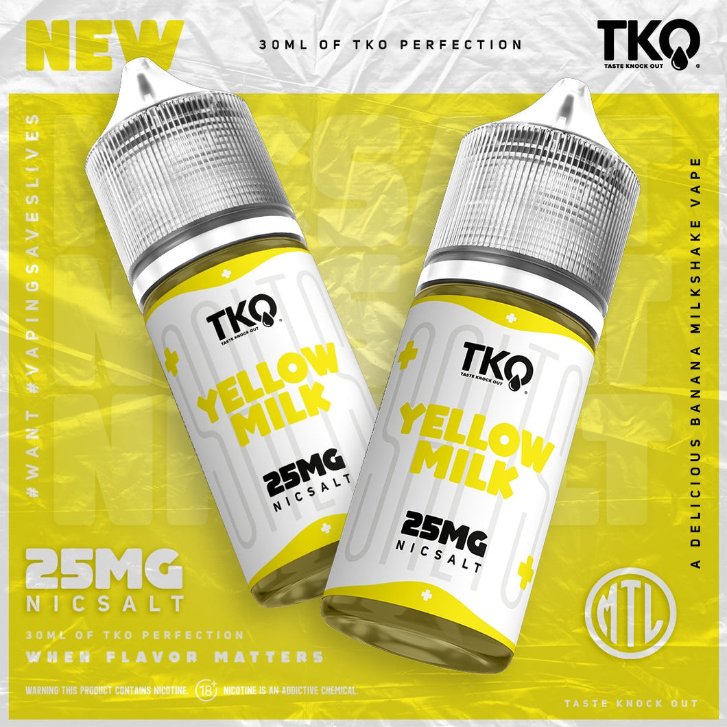 OneOz Vapour & TKO Salt Nic E-Liquid - Yellow Milk