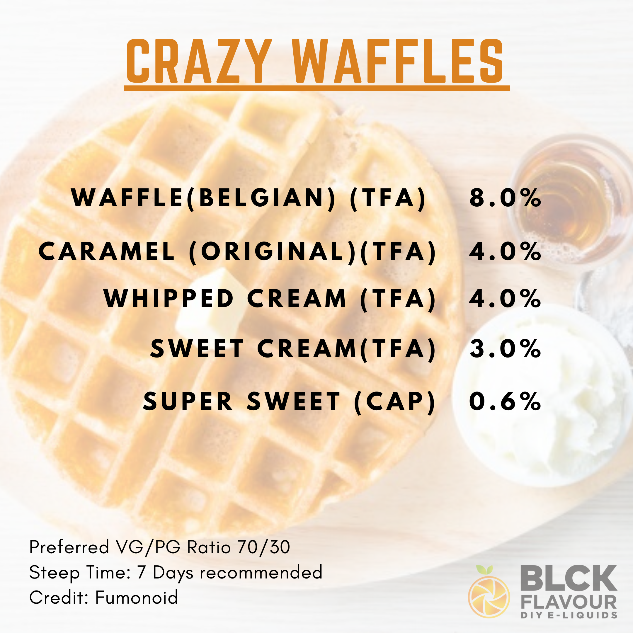 RB Crazy Waffle Recipe Card