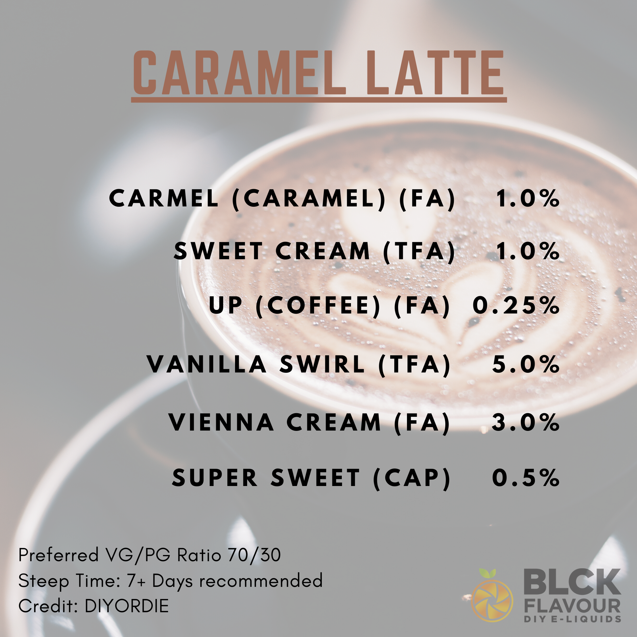 RB Caramel Latte Recipe Card