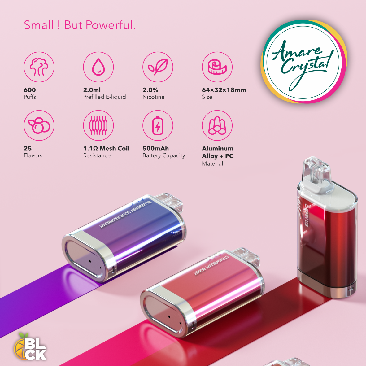Crystal Bar Amare-One 600 Puff 2% Disposable Devices