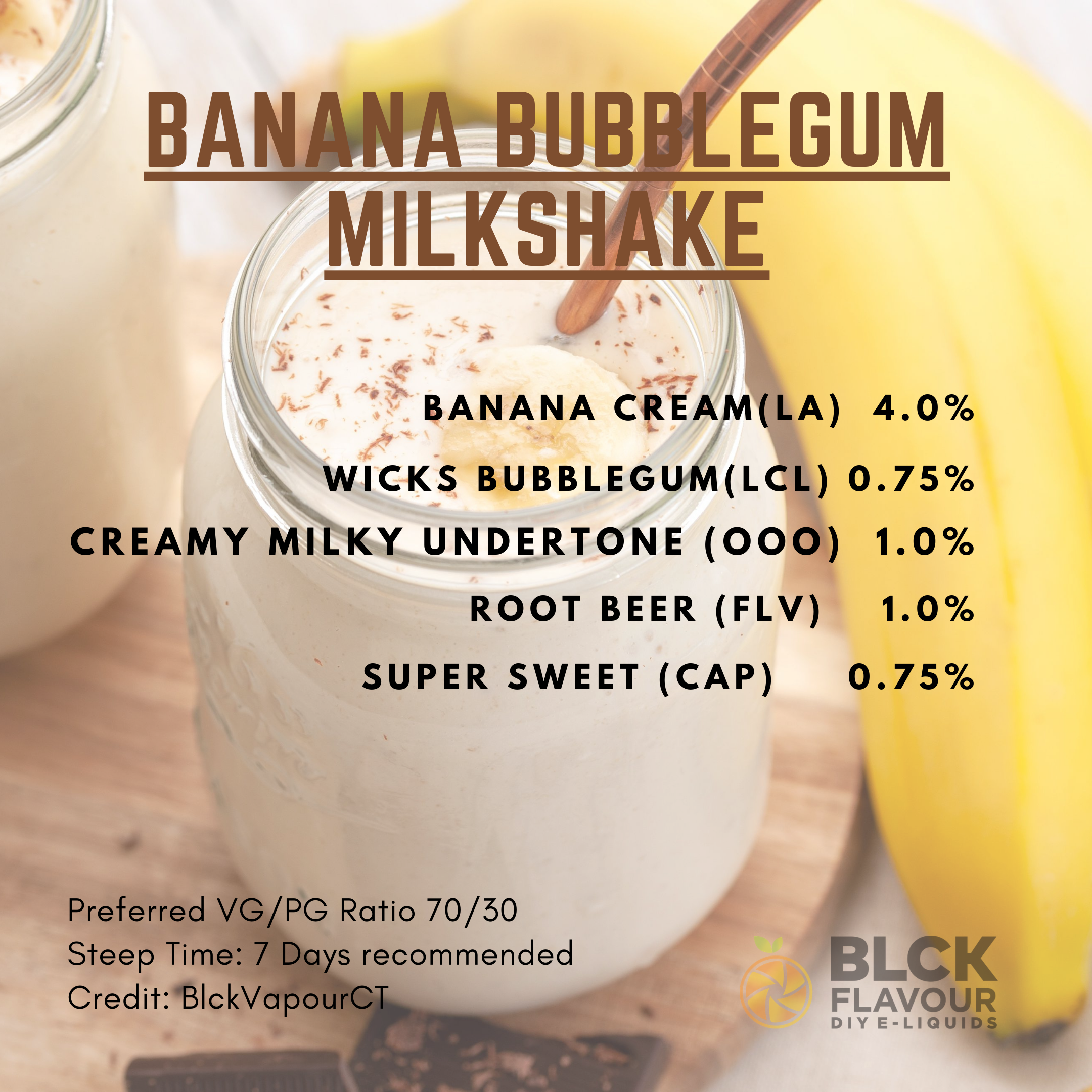 RB Banana Bubblegum Milkshake Recipe Card