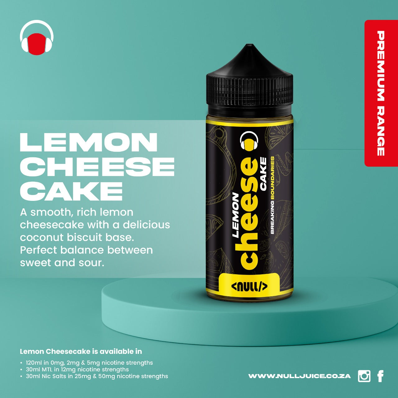 Null E-Liquid - Lemon Cheesecake