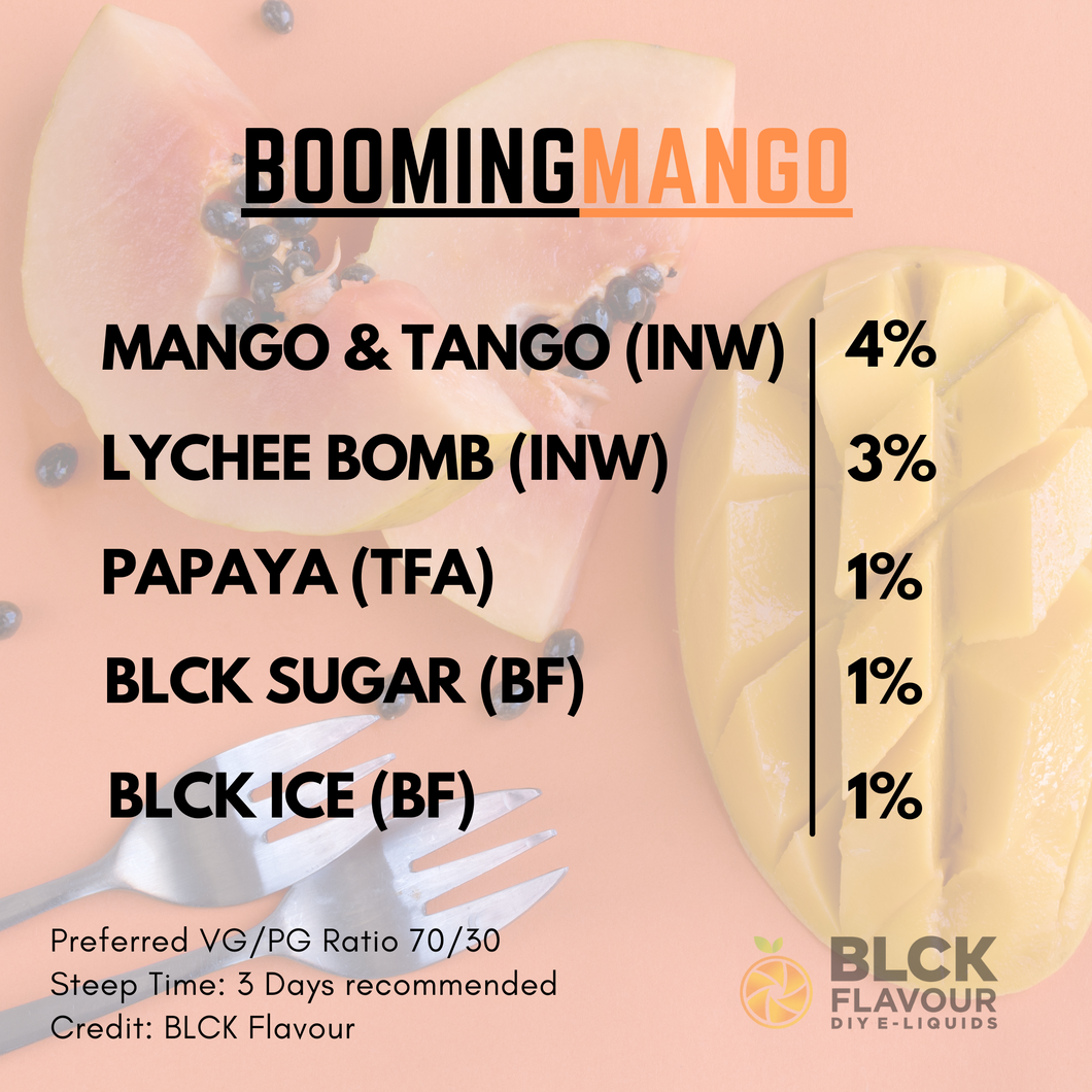 RB Booming Mango Recipe Card