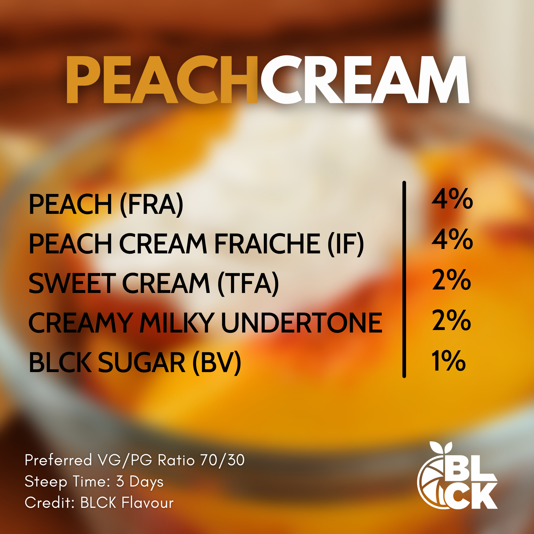 RB Peach Cream Recipe Card