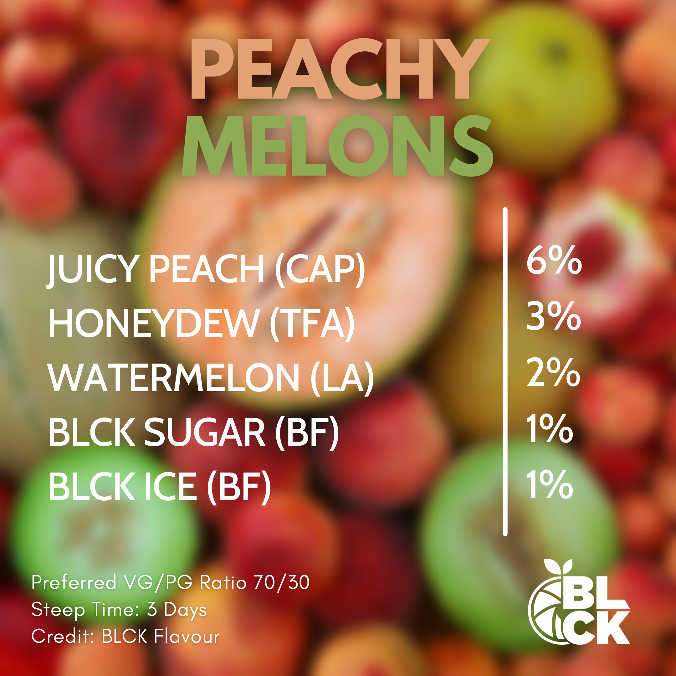 RB Peachy Melons Recipe Card