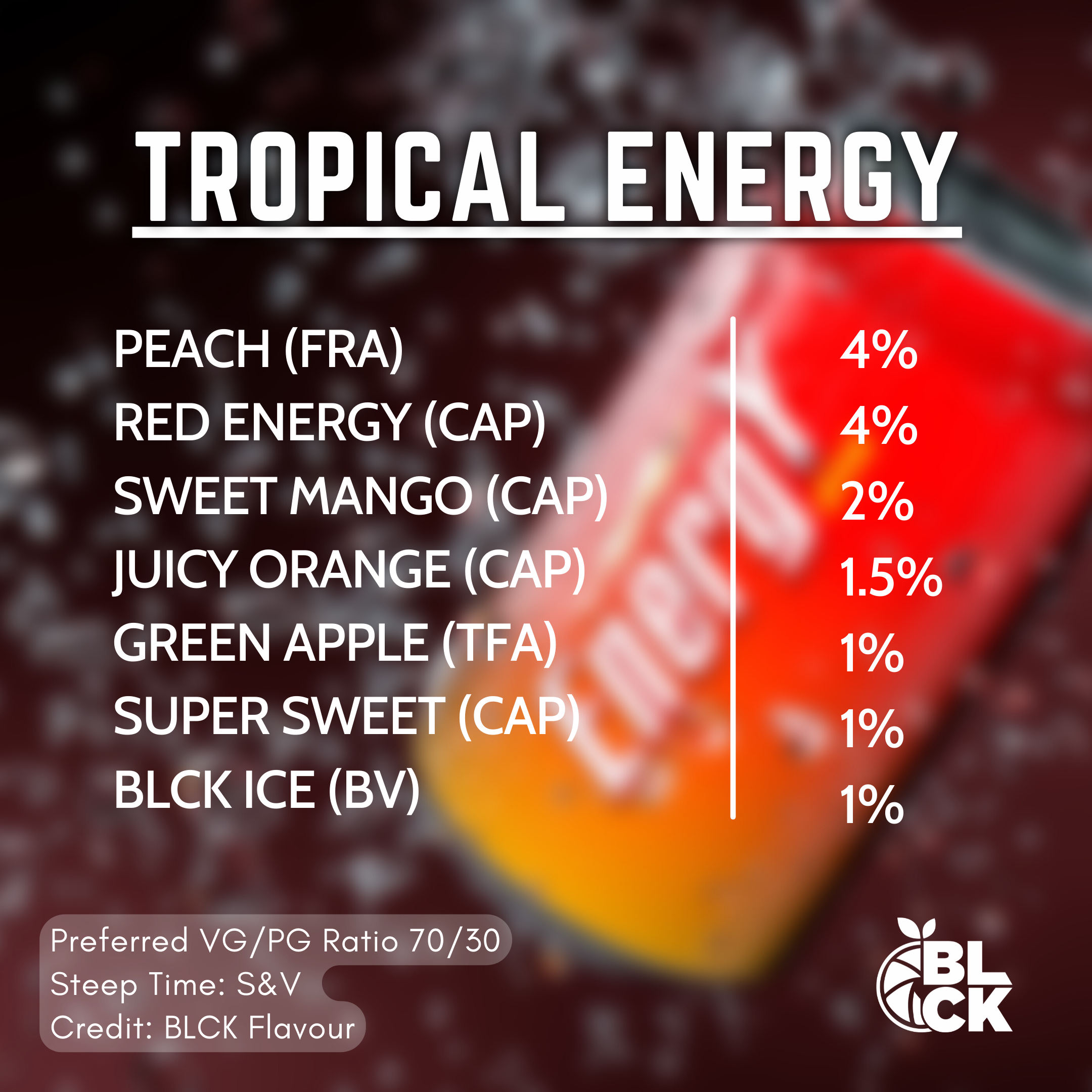 RB Tropical Energy Recipe Card