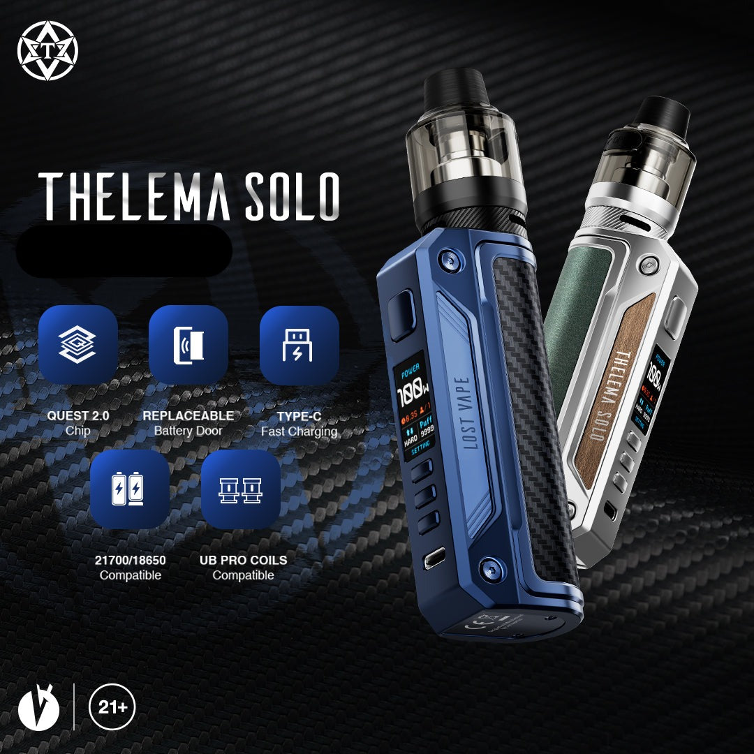 Lost Vape THELEMA SOLO BOX MOD 100W 本体のみ ロストベイプ テレマ ソロ 電子タバコ 本体 mod vape  ベイプ デバイス [P-13]